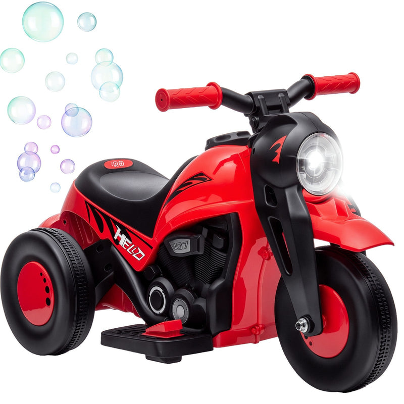 Load image into Gallery viewer, 6V Red Ride-On Motorcycle and Bubble Car with Music
