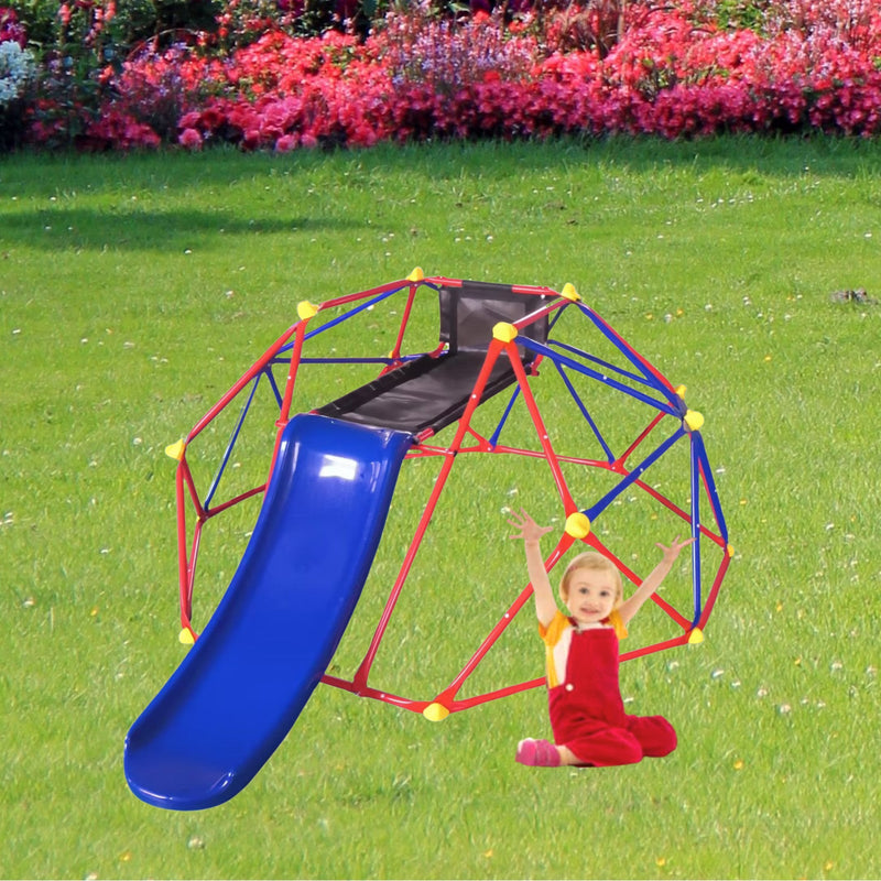 Load image into Gallery viewer, 6ft Dome Climber with 1.2m Slide and Blue Climbing Stones for Ages 3+
