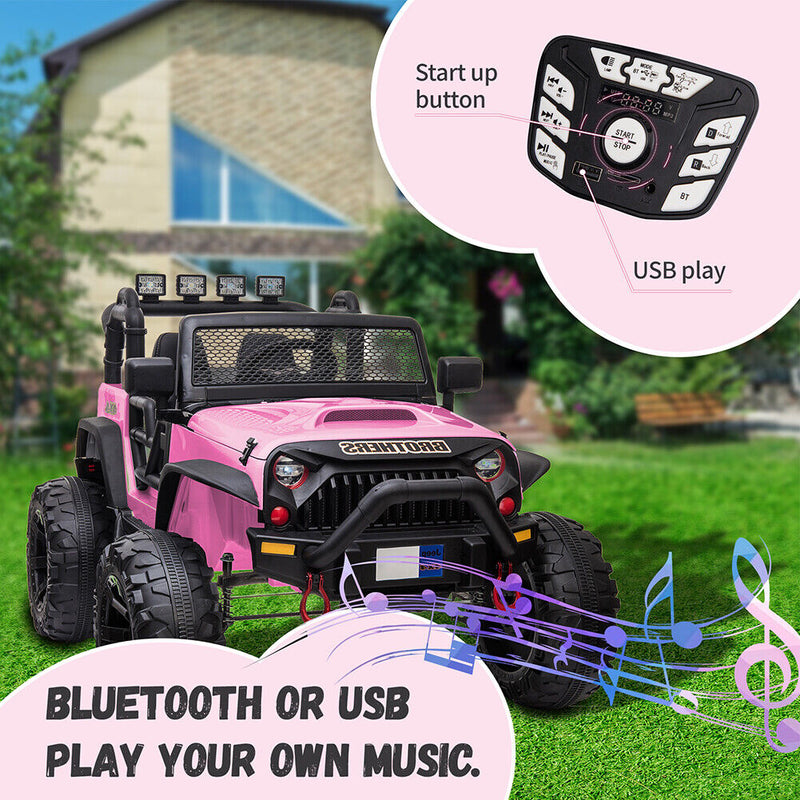 Load image into Gallery viewer, 2-Seater Electric Ride-On Jeep with MP3 Player and LED Lights for Kids - Remote Control Included

