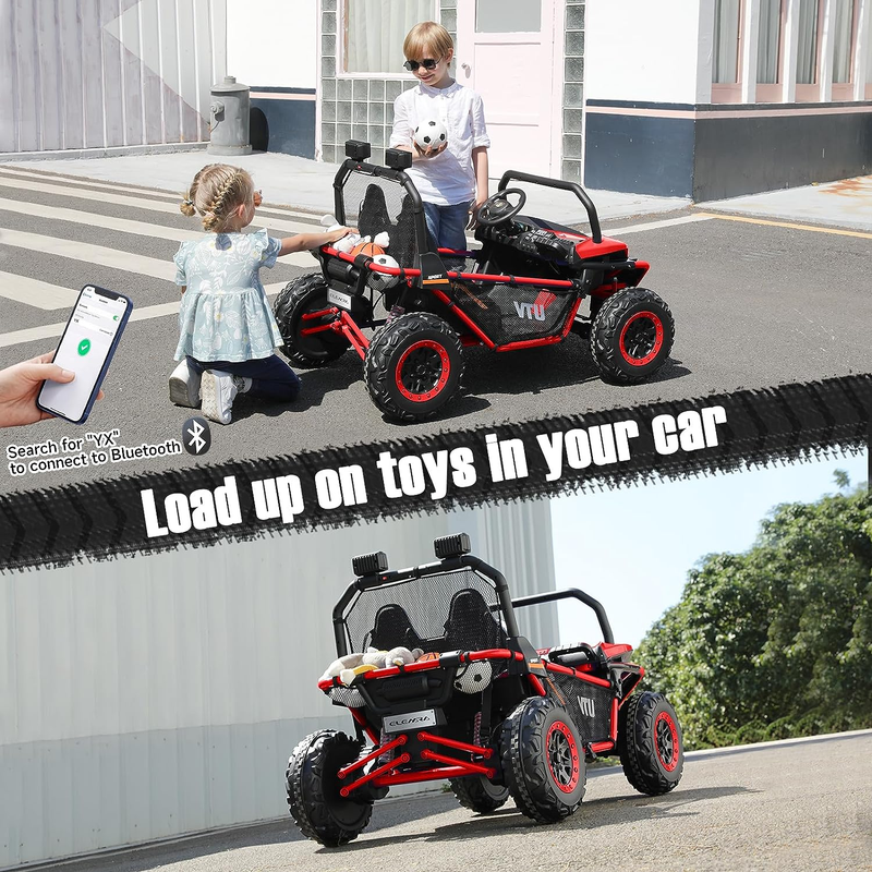 Load image into Gallery viewer, Off-Road UTV Electric Car for Kids - 2 Seater Ride-On Toy with 12V Battery Power - 4WD Vehicle
