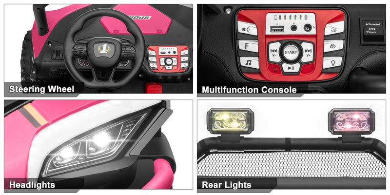 Load image into Gallery viewer, 24V Kids 2-Seater Ride-On UTV Truck with 300W Motor, Remote Control, and EVA Tires - Pink
