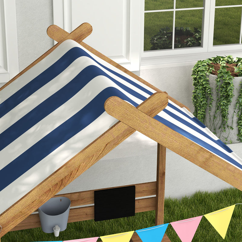 Load image into Gallery viewer, Wooden Sandbox with Canopy and Playhouse Design for Ages 3-7 Years Brown
