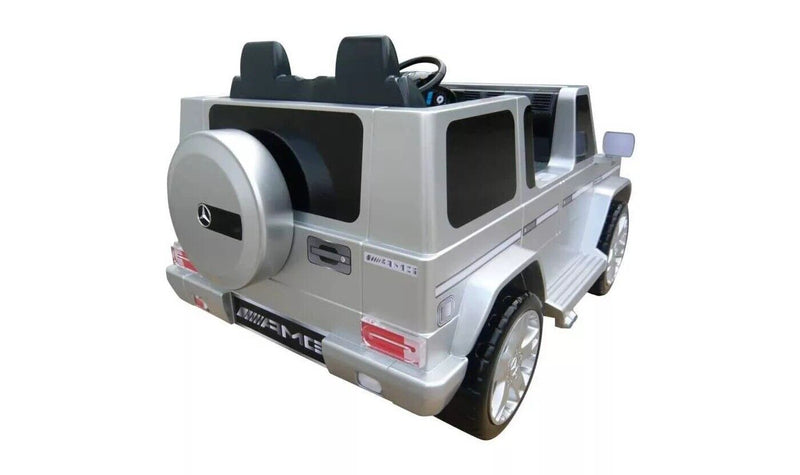 Load image into Gallery viewer, Kid Motorz 12V Mercedes Benz G55 Dual Seater Electric Ride-On Car in Silver Finish
