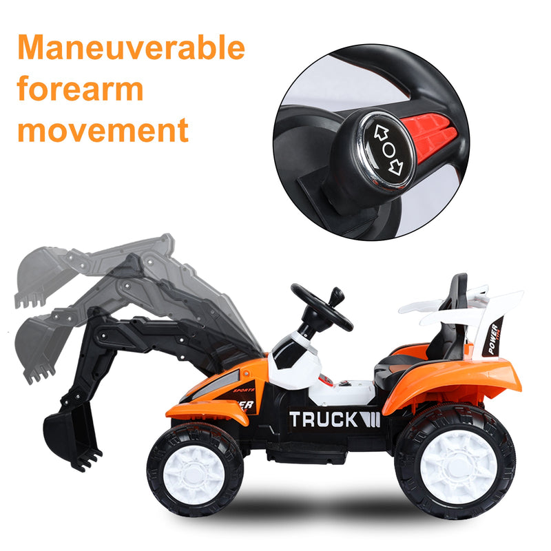 Load image into Gallery viewer, Battery-Powered Ride-On Excavator with Motorized Arm and Forward/Backward Movement
