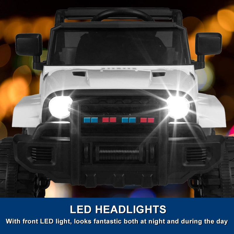 Load image into Gallery viewer, White 12V Electric Ride On Car for Kids with Music and Remote Control - 4 Wheels Fun Toy

