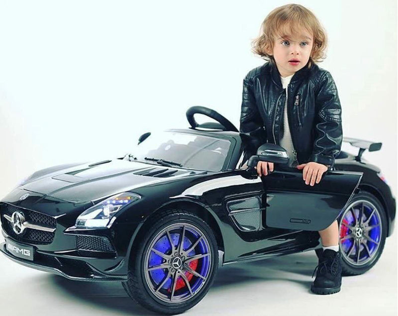 Load image into Gallery viewer, 2022 Obsidian SLS AMG Mercedes Benz Ride-On Car for Children 12V Battery-Powered Kids Toy
