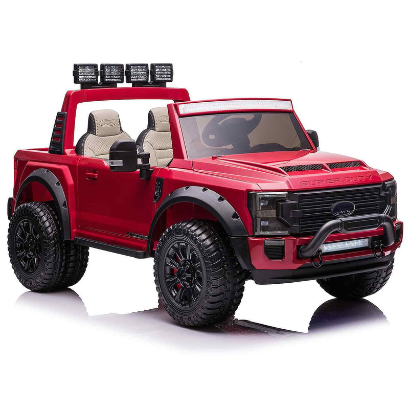 Load image into Gallery viewer, 24V 2 Seater Ford F450 Exclusive Edition Children&#39;s Ride-On Truck, Illuminated with Remote Control - Crimson
