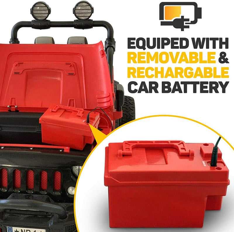 Load image into Gallery viewer, 12V 2 Seater Children&#39;s Ride-On Jeep Truck - 2 High-Performance Motors, Illumination, Rubber Wheels + Remote Control
