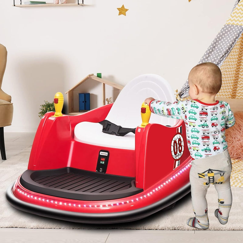 Load image into Gallery viewer, 6V Electric Kids Ride-On Bumper Car with 360° Spin and Remote Control - Red Toddler Toy
