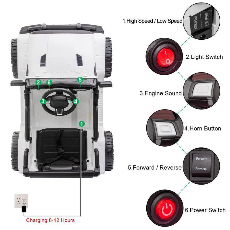 Load image into Gallery viewer, 3-Speed Remote Control Ride-On Car Truck with Light and Music for Kids - Perfect Gift for Boys and Girls
