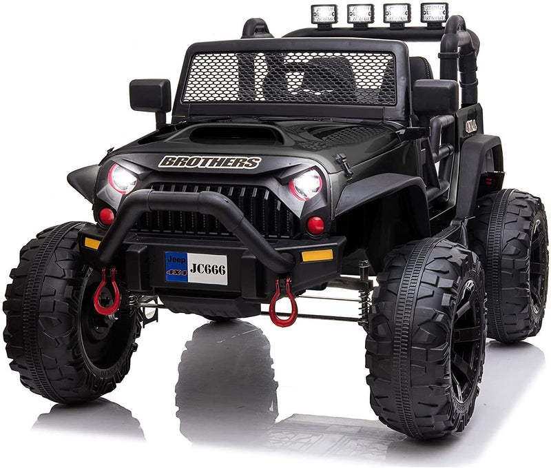 Load image into Gallery viewer, 12V Battery Powered Electric Ride On Car for Kids with 2 Seats - Black, 48.4
