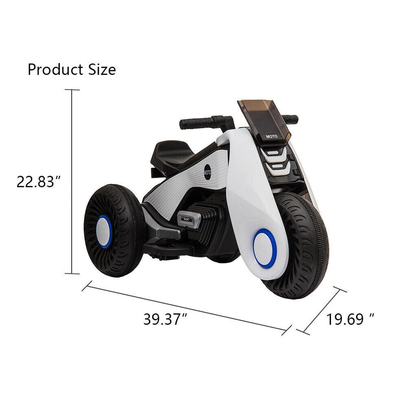 Load image into Gallery viewer, 3-Wheel Double Drive Electric Motorcycle for Kids in White
