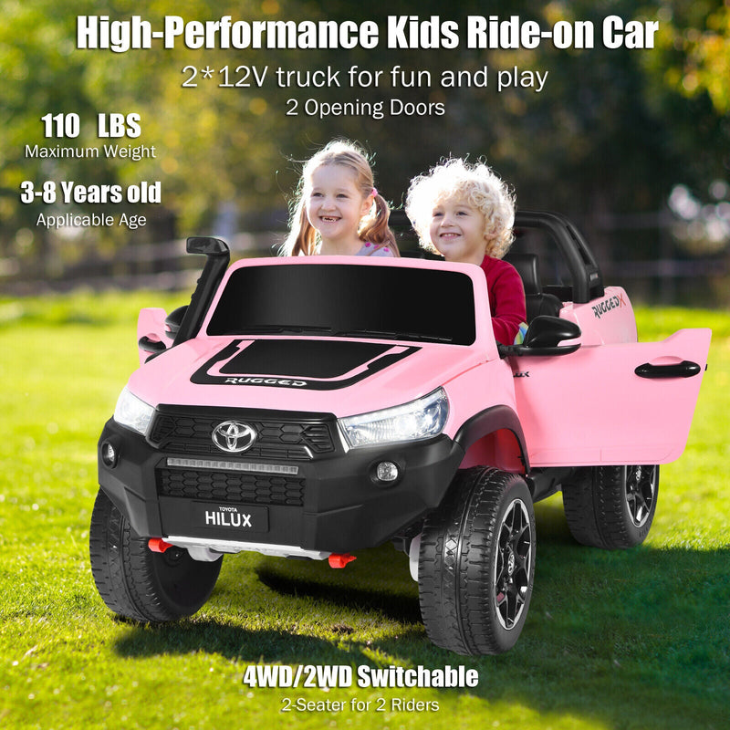Load image into Gallery viewer, 2-Seater 4WD Toyota Hilux Ride On Truck Car with Remote Control - Pink
