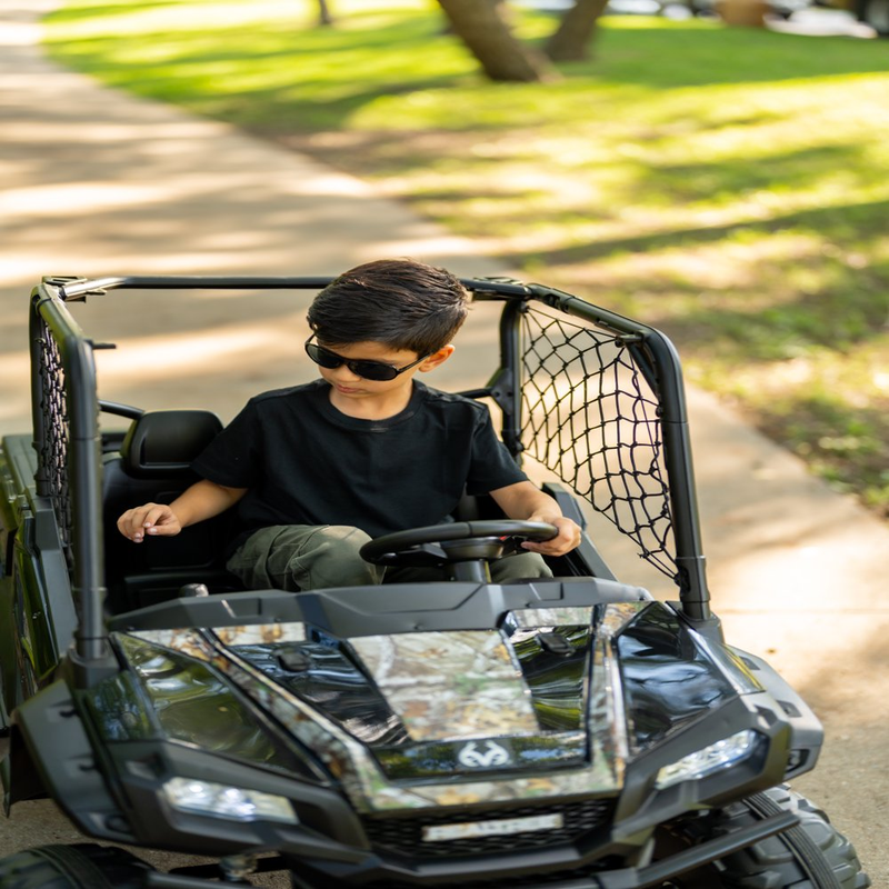 Load image into Gallery viewer, 24V Electric UTV for Two Riders with Large Storage Compartment Dual Drive Option - Jet Black
