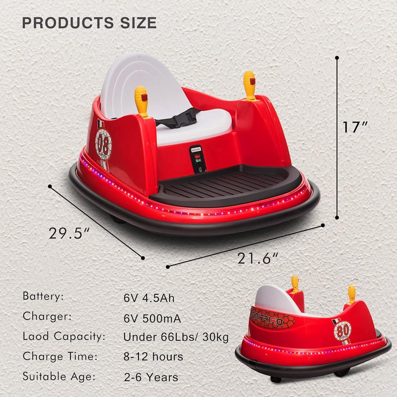 Load image into Gallery viewer, 6V Electric Ride-On Bumper Car with Remote Control for Kids and Toddlers

