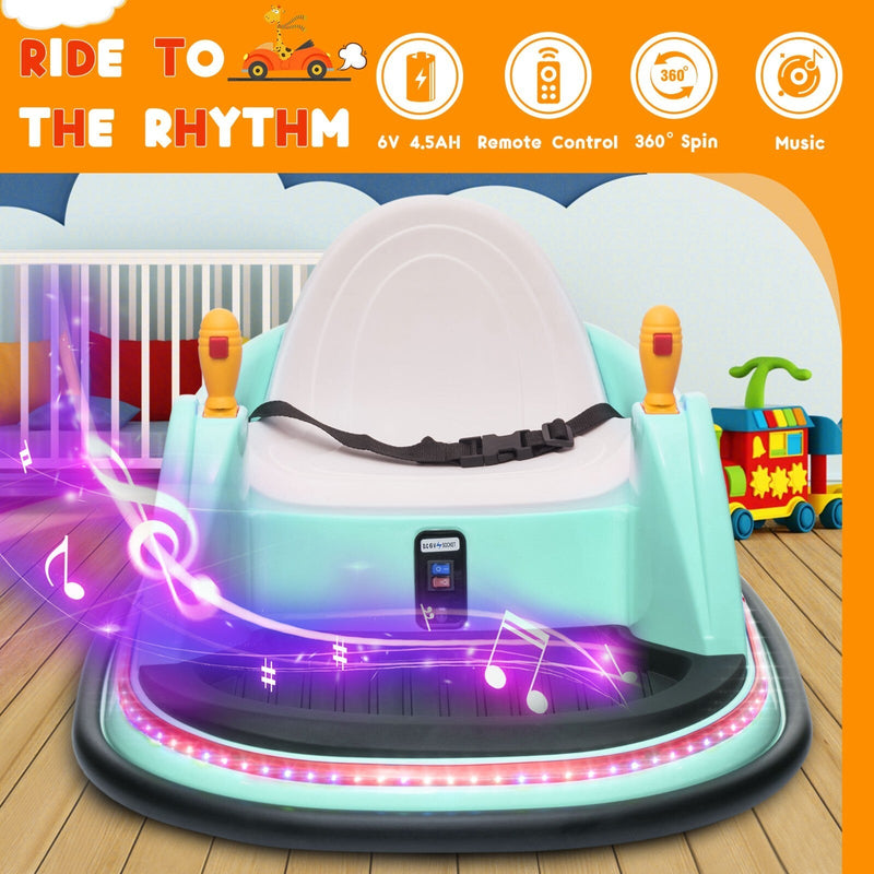 Load image into Gallery viewer, 6V Kids Ride-On Bumper Car with Remote Control, 360° Spin and Flashing Lights for Toddlers
