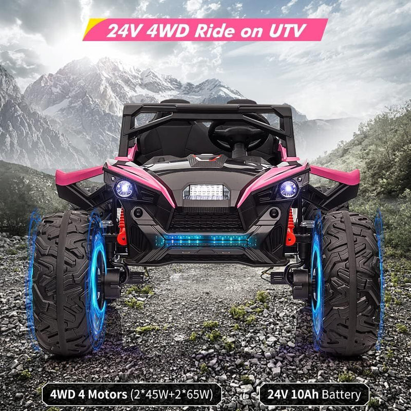 Load image into Gallery viewer, 24V 2 Seater Electric UTV with Remote Control Steering 4x4 Off-Road Vehicle Sound System LED Lights
