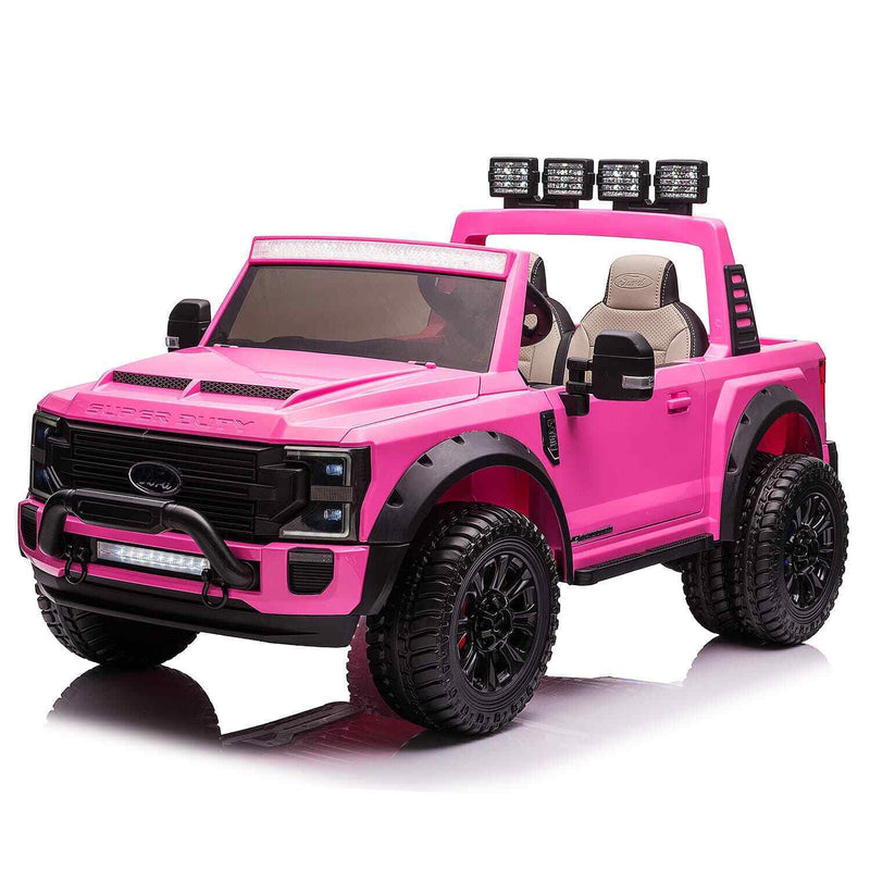 Load image into Gallery viewer, Custom Edition Pink 24V FORD F450 Ride-On Car Truck for Kids with 2 Seats, Remote Control, and LED Lights
