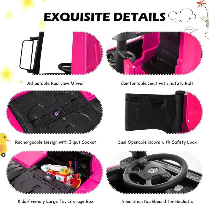 Load image into Gallery viewer, Electric Kids Toy Mercedes Benz Actros Remote Control Pink Ride-on Car 12V
