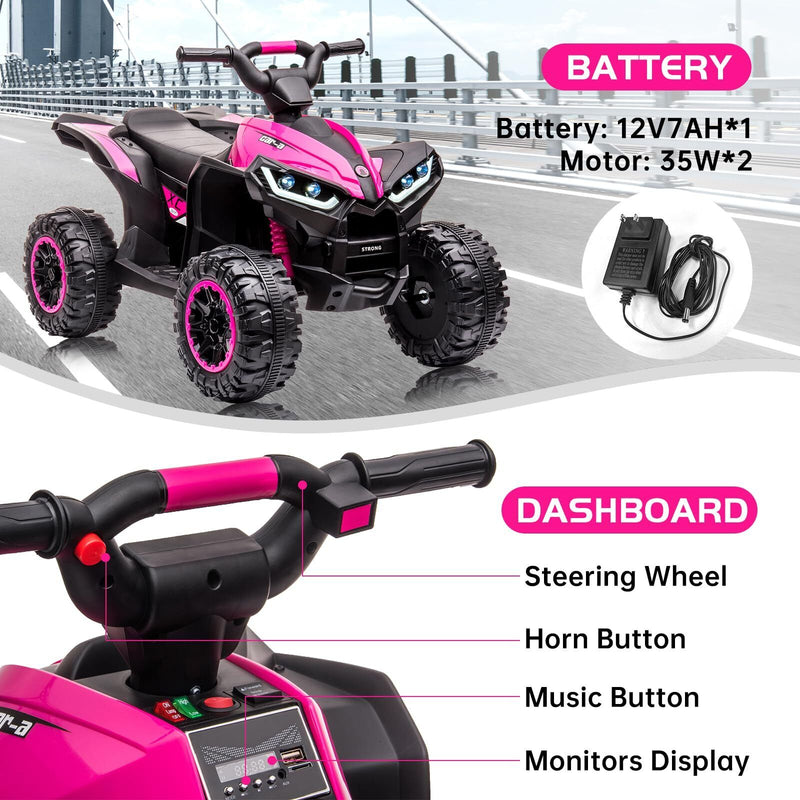 Load image into Gallery viewer, 4-Wheel Dual Drive Kids Ride On Car with Parent Remote - 12V Pink

