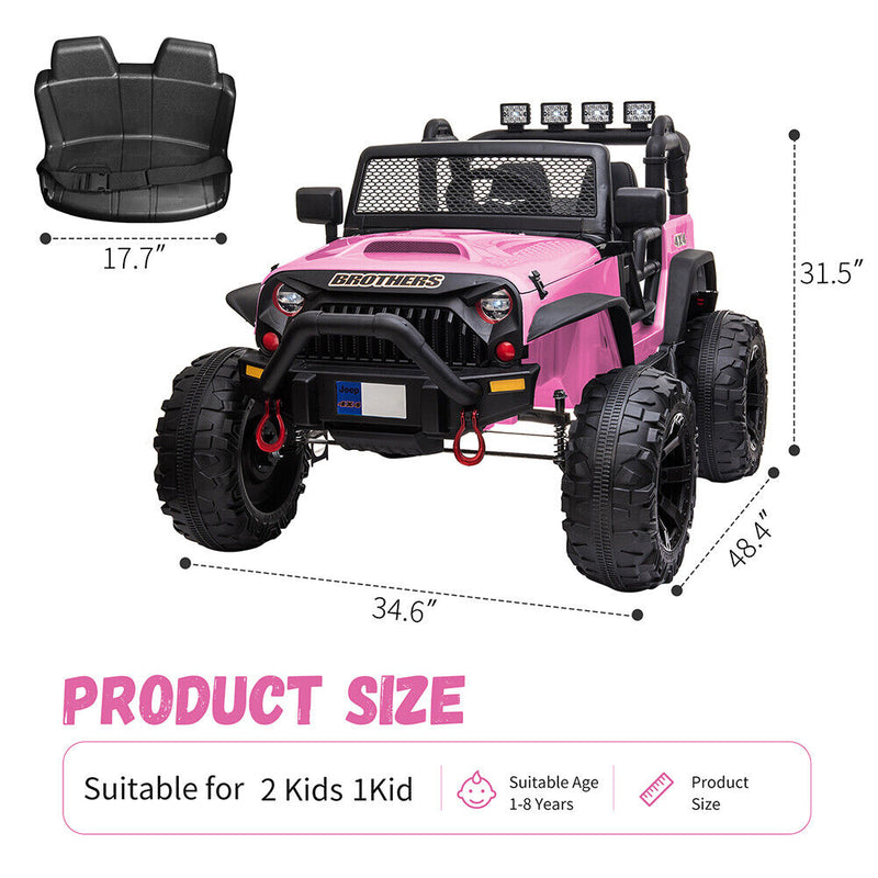 Load image into Gallery viewer, 2-Seater Electric Ride-On Jeep with MP3 Player and LED Lights for Kids - Remote Control Included
