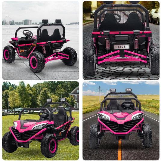 24V Kids 2-Seater Electric Ride-On UTV Truck with 4WD and 320W Motor, Remote Control