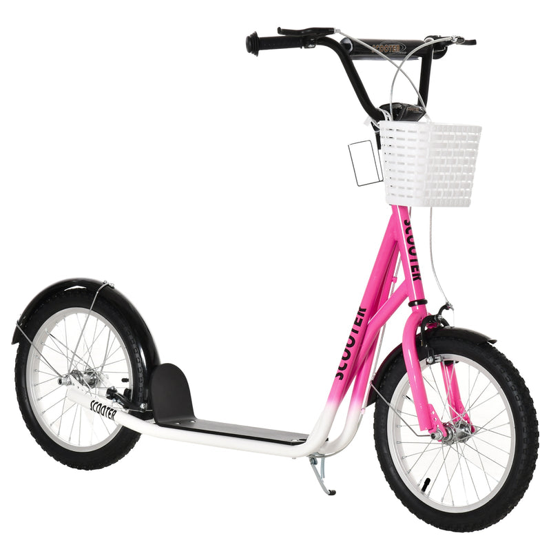 Load image into Gallery viewer, Youth Kick Scooter with Adjustable Handlebars, Double Brakes, and 16-Inch Inflatable Tires
