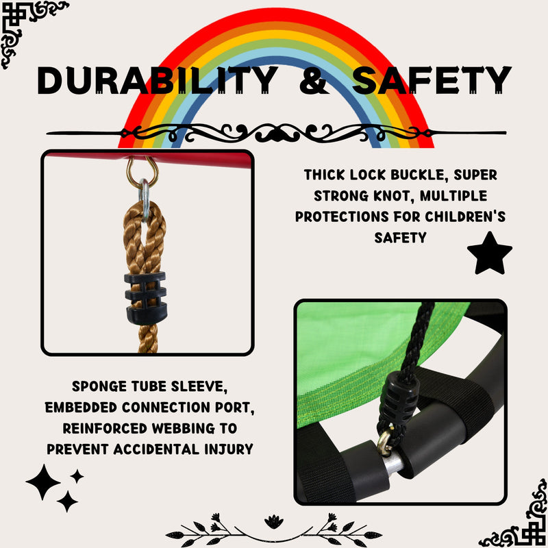 Load image into Gallery viewer, 5-in-1 Rainbow Color Swingset with Textilene Swing and Tree Design
