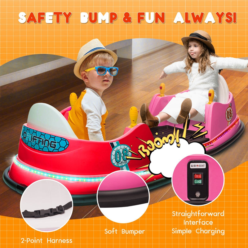 Load image into Gallery viewer, 6V Kids Ride-On Bumper Car with Remote Control, 360° Spin and Flashing Lights for Toddlers
