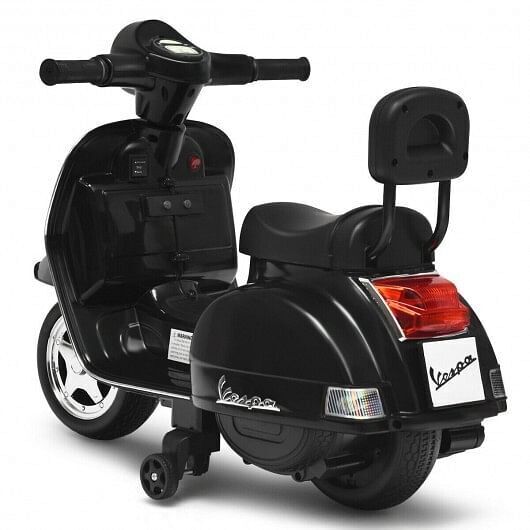 6V Kids Black Vespa Scooter Motorcycle for Toddlers