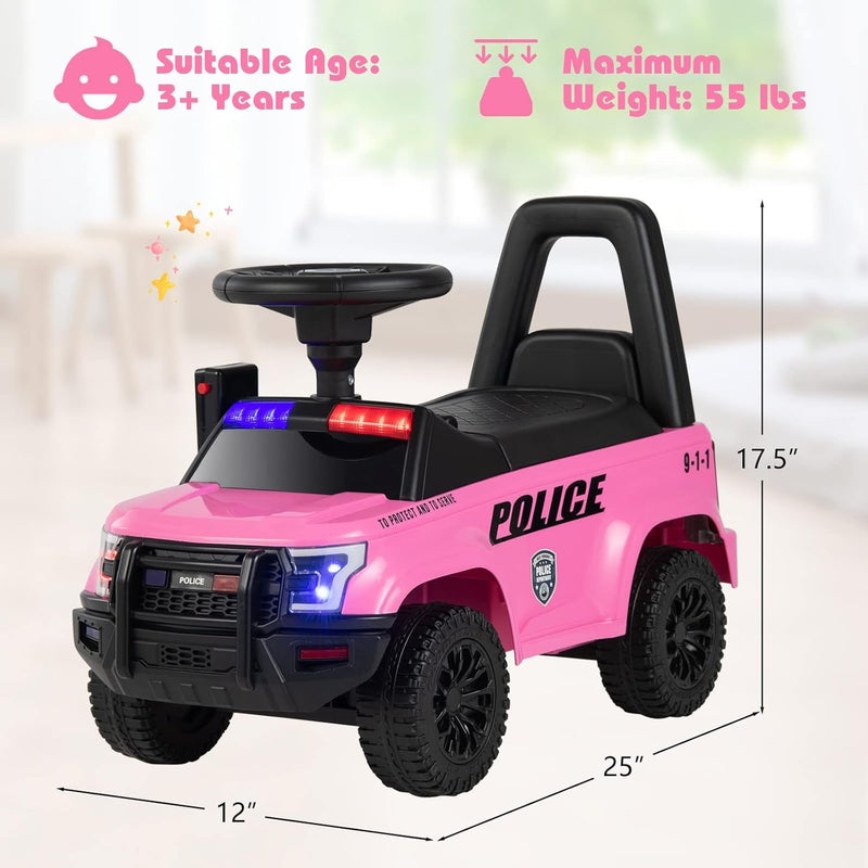 Load image into Gallery viewer, Toddler Ride-On Push Police Car Foot-to-Floor Sliding Toy with Siren
