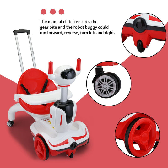 TOBBI 3-in-1 Electric Ride On Car for Toddlers - Remote Control Robot Buggy Toy Gift for Kids