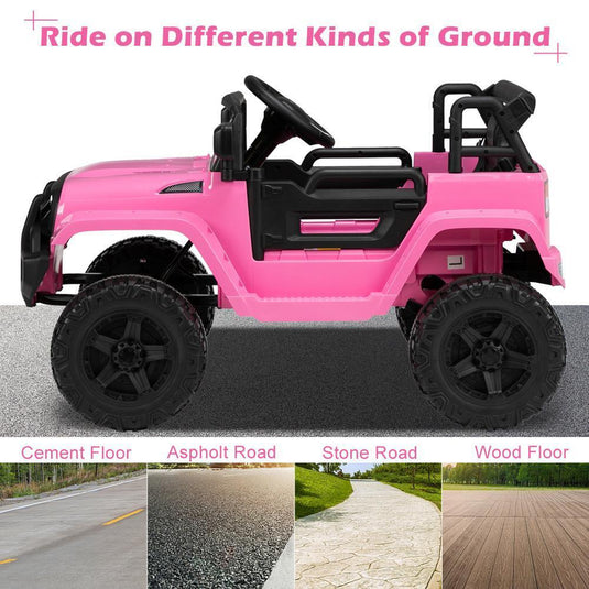 12V Pink Ride On Car Truck for Girls with 3 Speed Modes - Perfect Gift for Kids