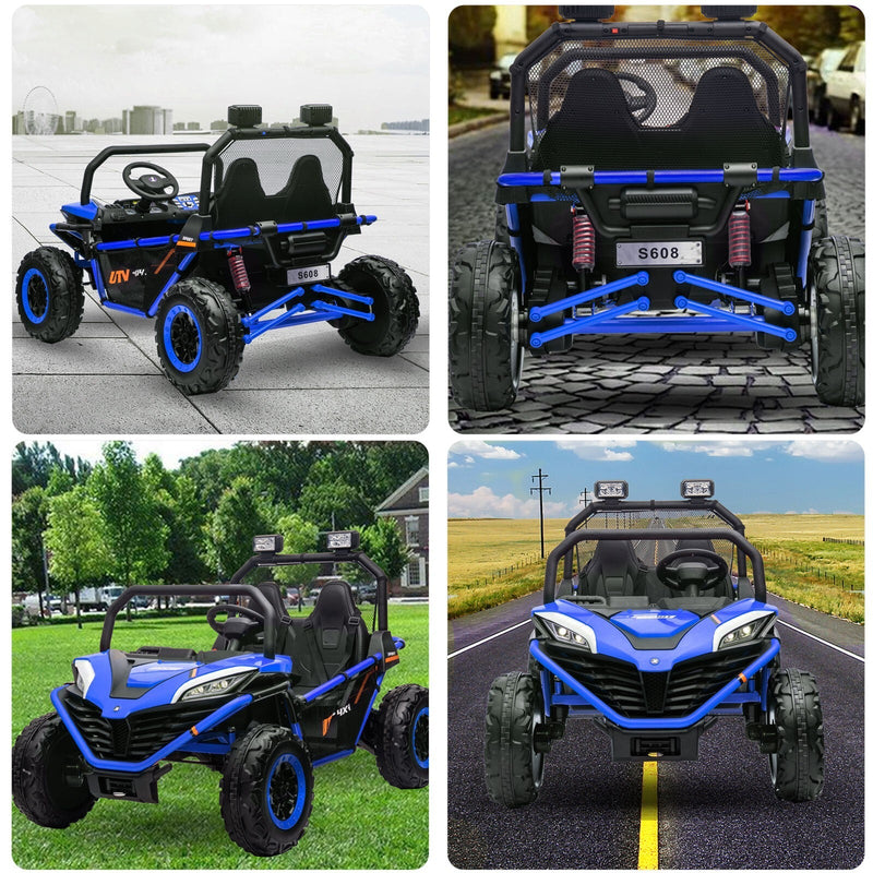 Load image into Gallery viewer, 24V Electric 2-Seater Kids Ride-On 4WD UTV Truck with Remote Control Blue
