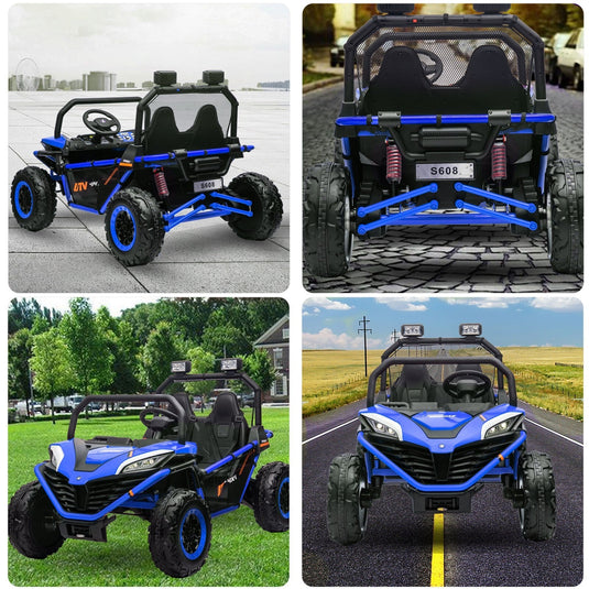 24V Electric 2-Seater Kids Ride-On 4WD UTV Truck with Remote Control Blue