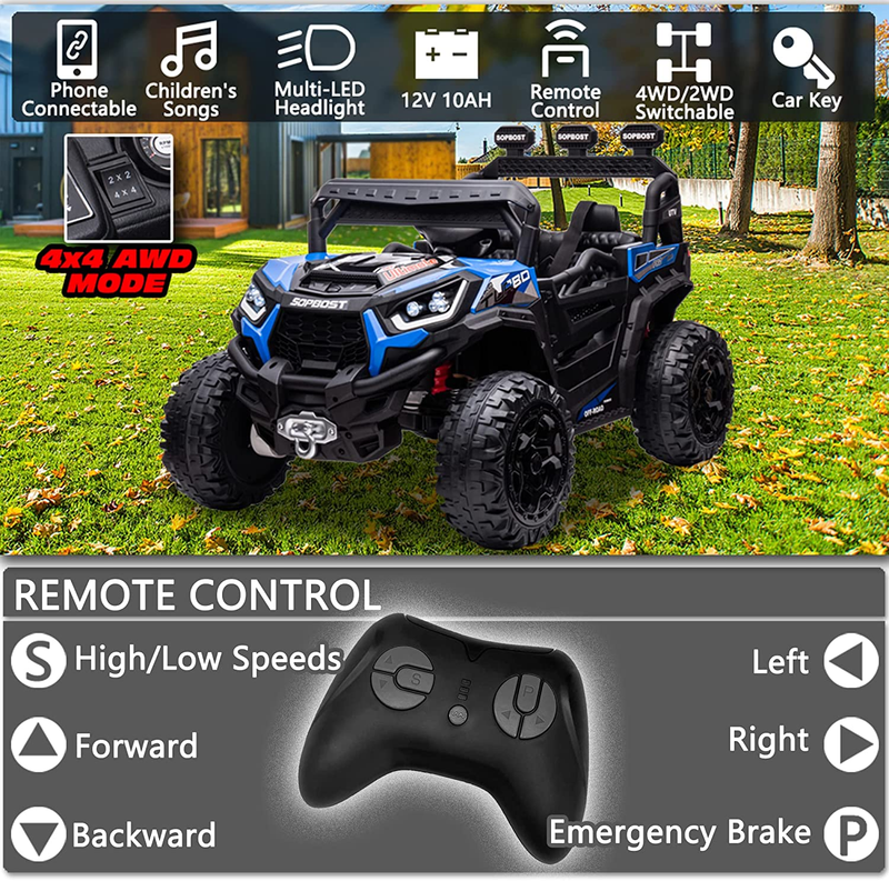 Load image into Gallery viewer, 12V Electric Kids 4x4 Ride on Truck with Remote Control - Off-Roading Adventure for Children
