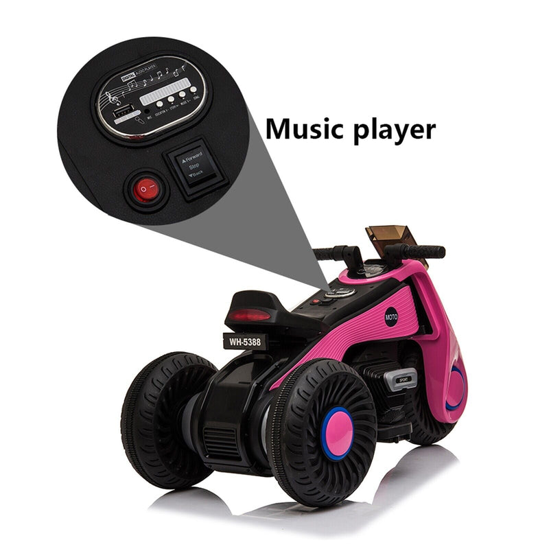Load image into Gallery viewer, Fun and Stylish Pink Electric Motorcycle for Kids with USB Music - Perfect Birthday Gift for Girls!
