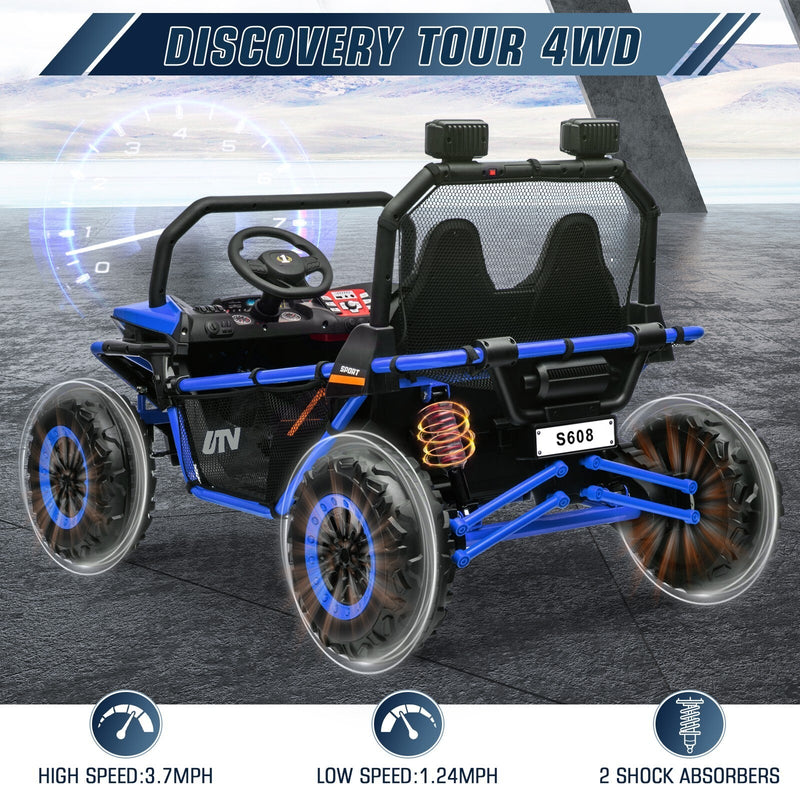 Load image into Gallery viewer, 24V Electric Kids Ride-On UTV Truck with 2 Seats, 4WD and Remote Control, 4x80W Motors
