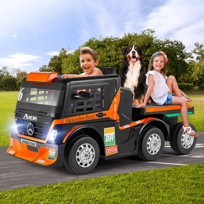 Load image into Gallery viewer, 12V10AH Battery Kids Ride On Truck with Swing, Trailer, LED, MP3, and Bluetooth RC Features
