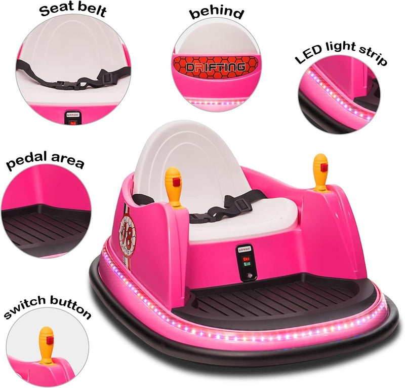 Load image into Gallery viewer, 12V Electric Kids Ride-On Bumper Car with Remote Control and 360° Spin for Toddlers
