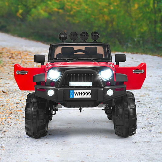 2-Seater Battery-Powered Jeep Car for Kids with Parental Remote Control - Red
