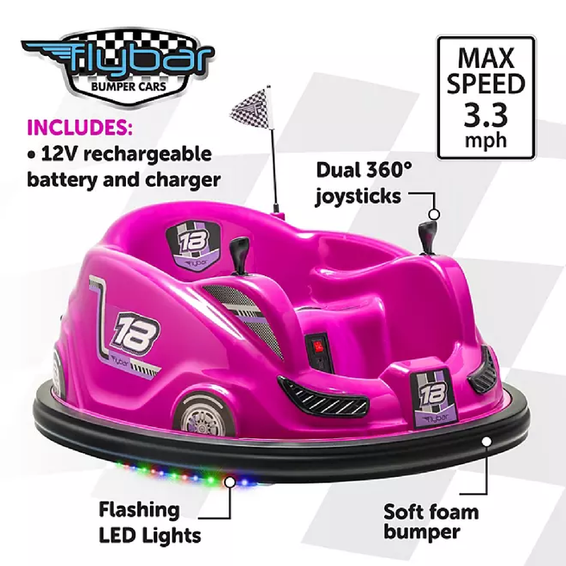Load image into Gallery viewer, Flybar 12-Volt Battery Operated Electric Bumper Car (Various Shades)
