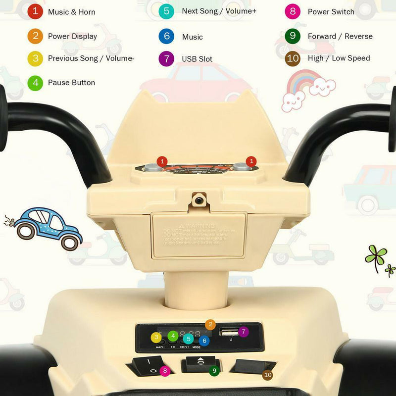 Load image into Gallery viewer, Yellow 12V Electric Ride-On Quad for Kids with Music and LED Lights
