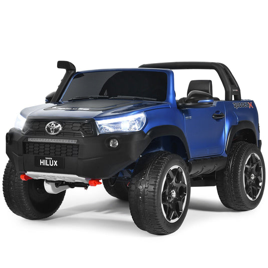 Licensed Toyota Hilux Ride On Truck Car - 2-Seater 4WD with Remote Control - Blue