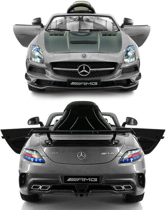 2023 Carbon Silver SLS AMG Mercedes Benz Toy Car for Children 12V Electric Kids Ride-On Vehicle