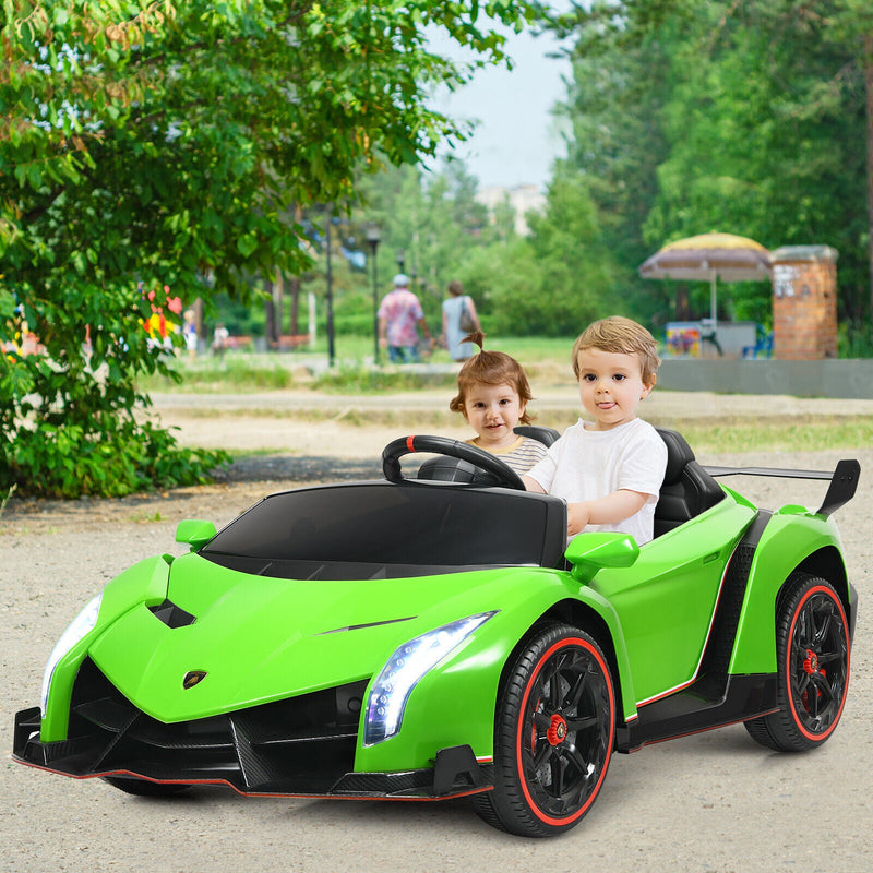 Load image into Gallery viewer, Licensed 12V Lamborghini Kids Ride On Car with RC &amp; Swing Function - Green, 2-Seater
