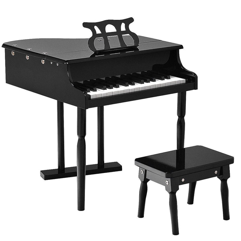 Load image into Gallery viewer, Stylish and Sturdy 30-Key Children&#39;s Grand Piano with Bench in Black
