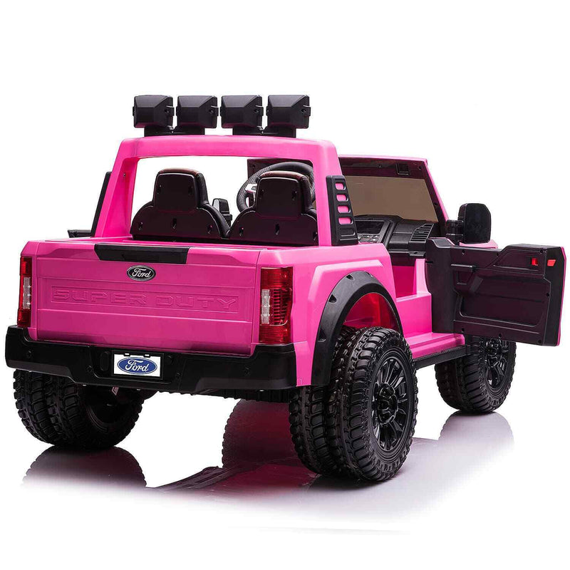 Load image into Gallery viewer, Custom Edition Pink 24V FORD F450 Ride-On Car Truck for Kids with 2 Seats, Remote Control, and LED Lights
