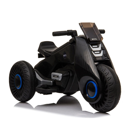 Black 3-Wheel Double Drive Electric Motorcycle for Kids