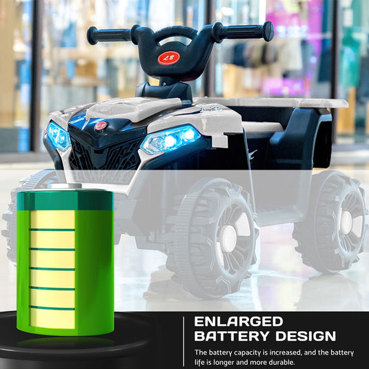 Electric ATV Ride-On Car with MP3 Player and LED Lights - 6V Battery Powered, 4-Wheeled Beach Cruiser